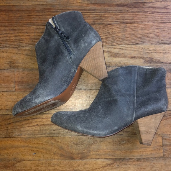 MATT BERNSON GRAY SUEDE ANKLE BOOTS - Picture 7 of 9